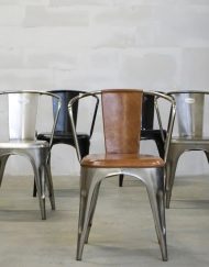 Industriële stoel metaal leer
