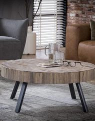 Salontafel rond metaal en hout t