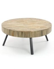Salontafel rond metaal en hout