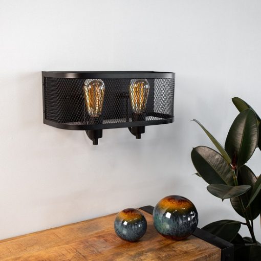 Stoere wandlamp woonkamer metaal