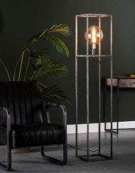 Staande lamp industrieel vierkant kap
