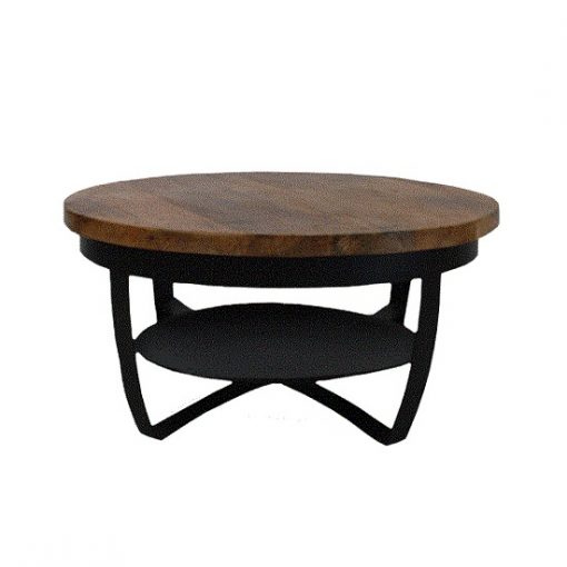Stoere industriele salontafel zwart