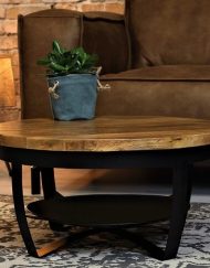 Stoere industriele salontafel zwart