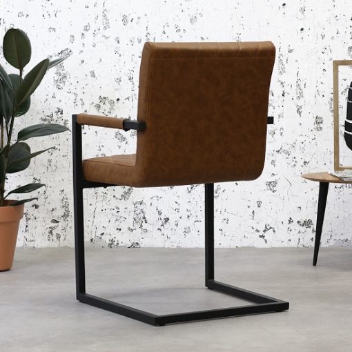 Bagino industriele stoel cognac stoer