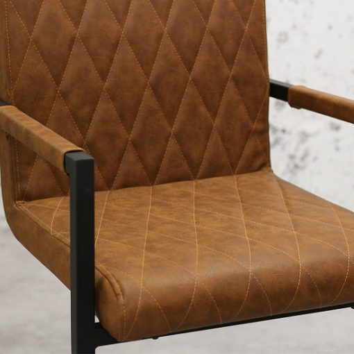 Bagino industriele stoelen cognac