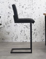 Barkruk industrieel zwart leer