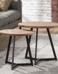 Bijzettafel set van twee rond 2