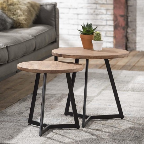 Bijzettafel set van twee rond