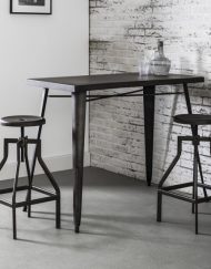 Industriele bartafel stoer grijs