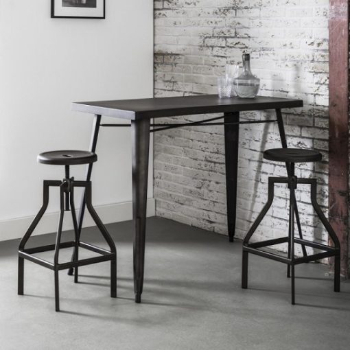 Industriele bartafel stoer grijs