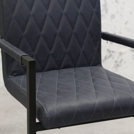 Bagino industriele stoel blauw puleder