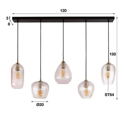 Glazen hanglamp helder glas