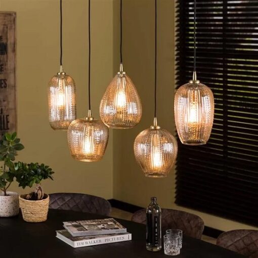 Glazen hanglamp helder rond