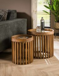 Houten salontafel rond