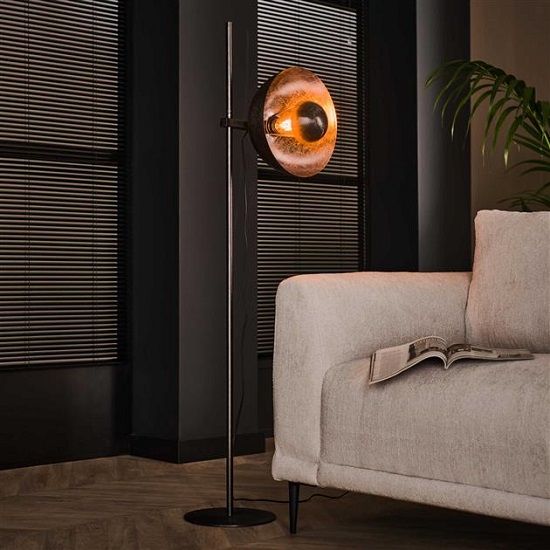 Industriele vloerlamp spot zwart