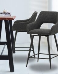 Barstoel met rugleuning zwart