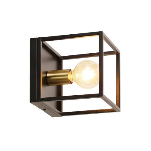 Industriele wandlamp vierkant
