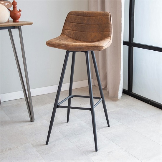 Barkruk-rugleuning-vintage-bruin