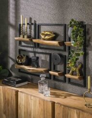 Wandrek planken industrieel metaal