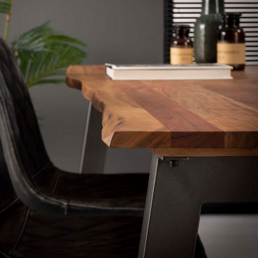 Hoge rechthoekige bartafel hout