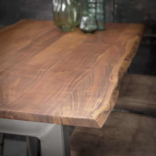 Hoge rechthoekige bartafel metalen poot
