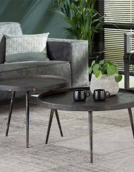 Salontafel grijs metallic