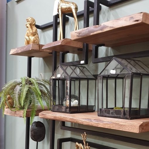 Stoere wandplank metaal zwart stoer