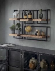 Stoere wandplanken metaal zwart