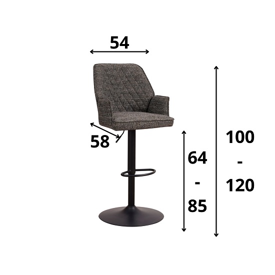 Verstelbare kruk grijs keuken