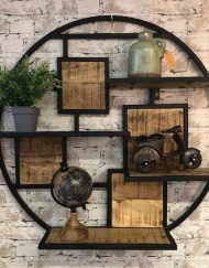 Metalen wandrek vintage industrieel zwart
