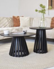 Houten industriele salontafel zwart