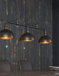 Industriële hanglamp metalen kappen stoer