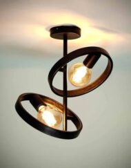 Industriele plafondlamp zwart