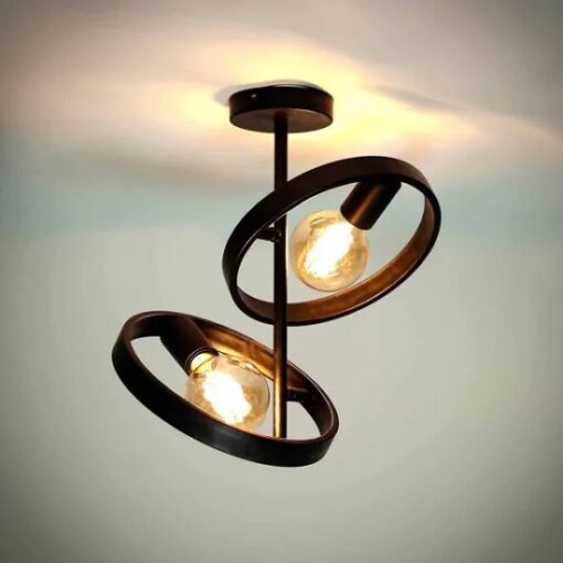Industriele plafondlamp zwart