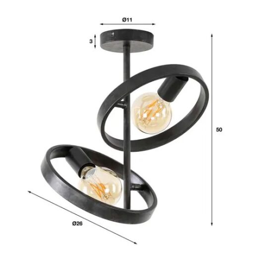 Industriele plafondlamp zwarten