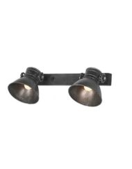 Wandlamp industrieel met spots zwart