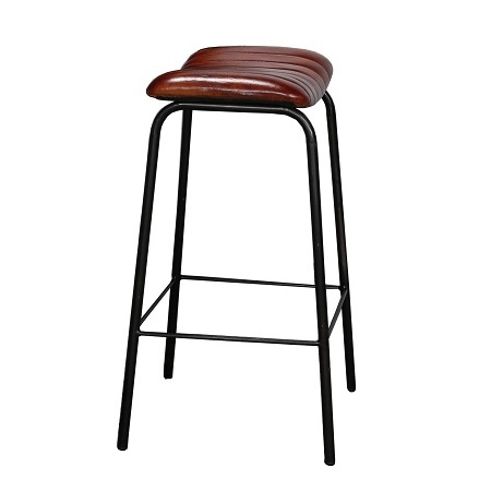 Barkruk bruin industrieel leer