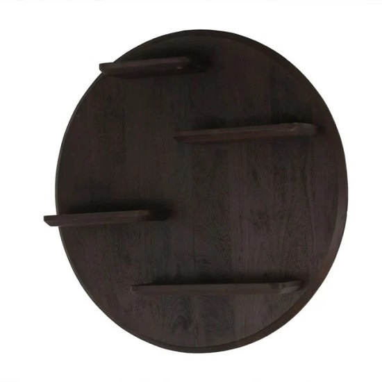 Zwart rond wandrek industrieel hout