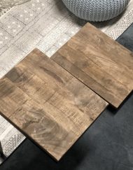Laptoptafel industrieel zwart met hout