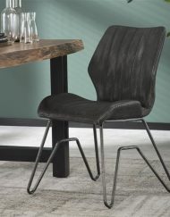 Stoel vintage w-frame PU zwart
