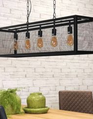 Hanglamp zwart industrieel rechthoek 5L