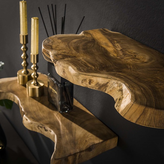 Wandplank industrieel hout teak