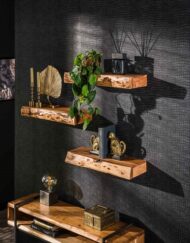 Houten wandplank set van 3