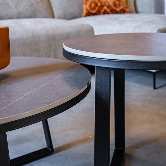 Salontafel industrieel interieur steen