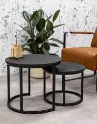 Set van 2 salontafels zwart