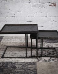 Vierkante salontafel set 2 grijs