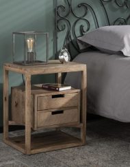 Bijzettafel mangohout twee laden stoer