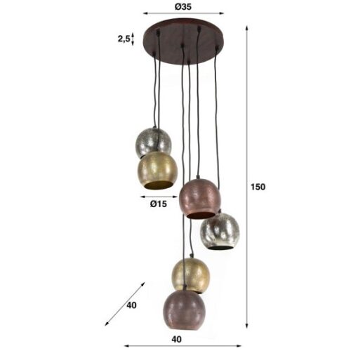 Eetkamer hanglamp industrieel maten