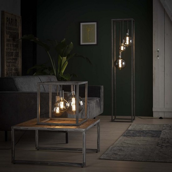 Vloerlamp rechthoek metaal industrieel