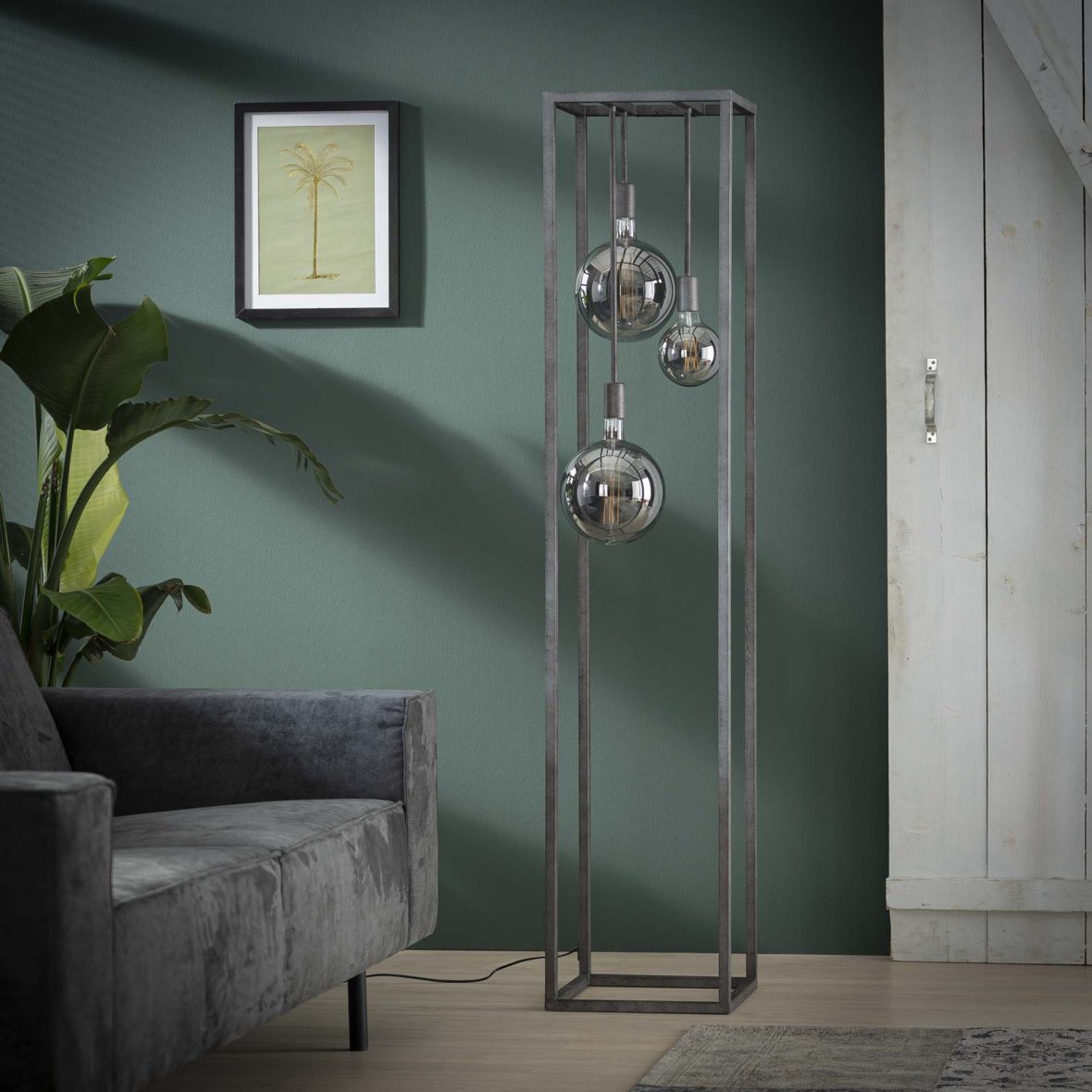 Vloerlamp rechthoek metaal